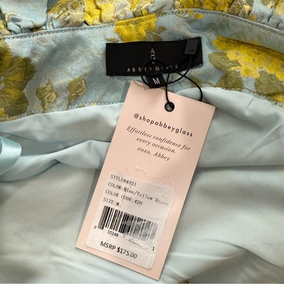 Abbey Glass Women’s Medium Clementine Blue Yellow Floral One Shoulder Top NWT - Picture 11 of 13